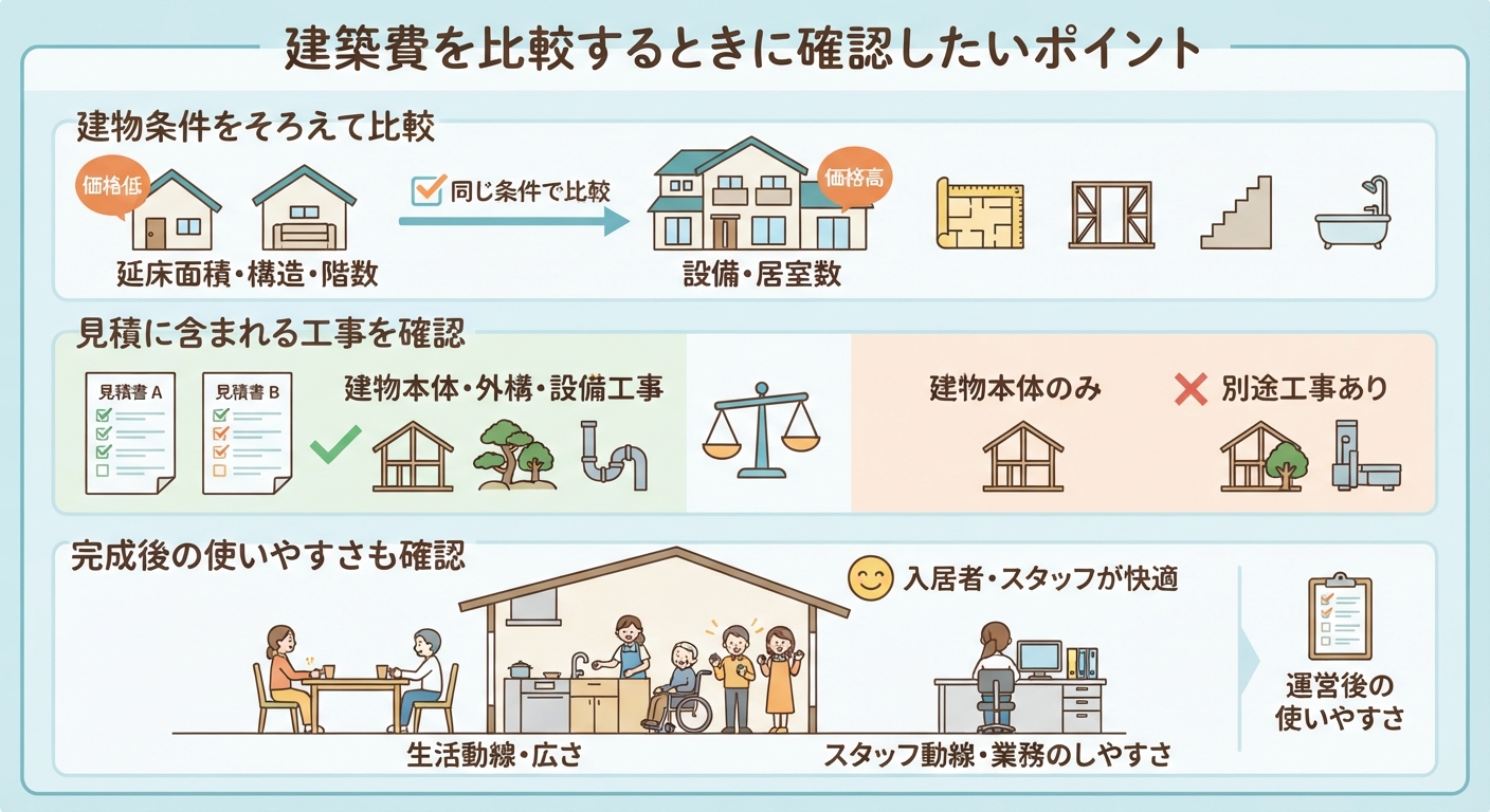 障がい者グループホームの間取りを考えるイメージ